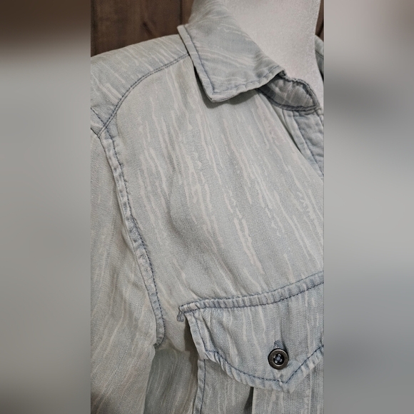PHILOSOPHY Denim Tencel Button Down  Shirt Dress In Light Blue. Size Small - Picture 8 of 14